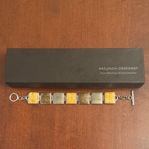 Vintage Silpada Sterling Silver (925) Square Toggle Bracelet